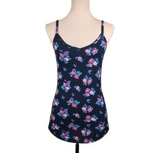 Large Black Floral Tank Top